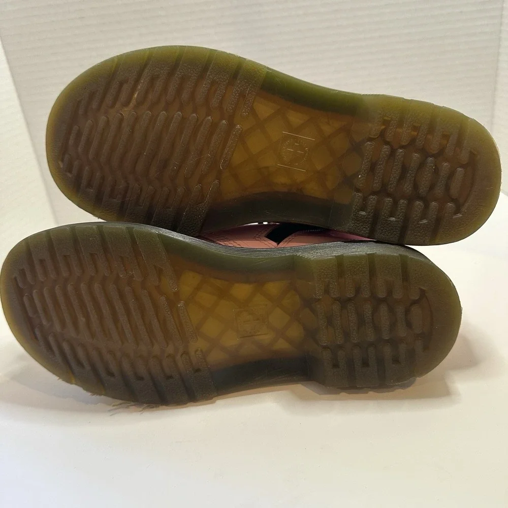 DR DOC MARTENS Girls Pink Boots Shoe‎ 26601J Patent Leather Youth Sz 4M Us 5 L